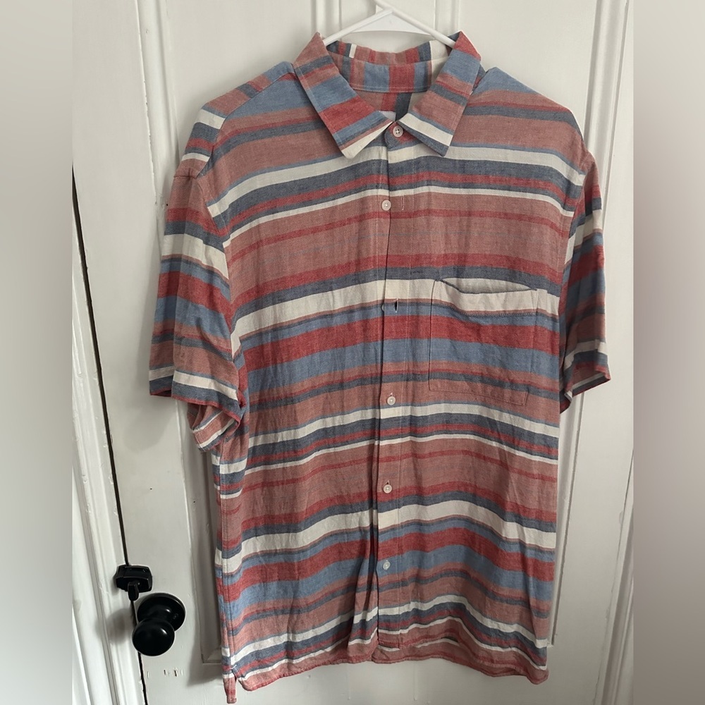Zara men’s striped button up shirt size L like new - Picture 1 of 3